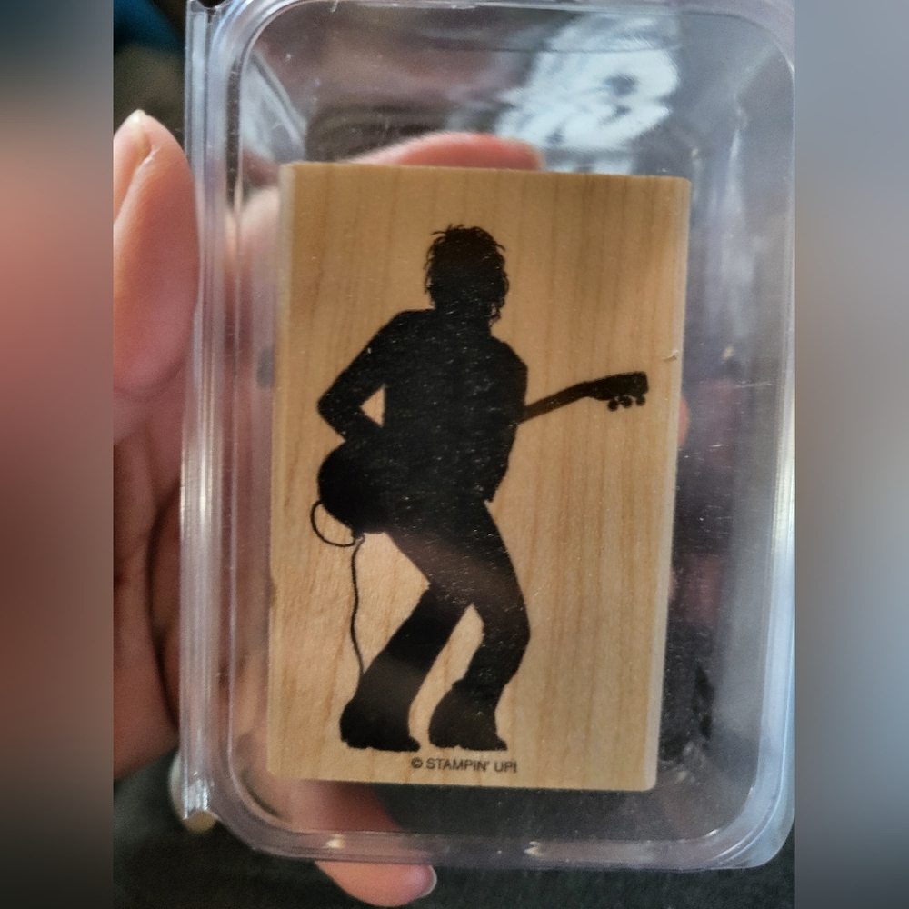 Stampin' Up Guitar Player Rubber Stamp